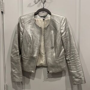 Silver Tweed Blazer with Shimmery Finish